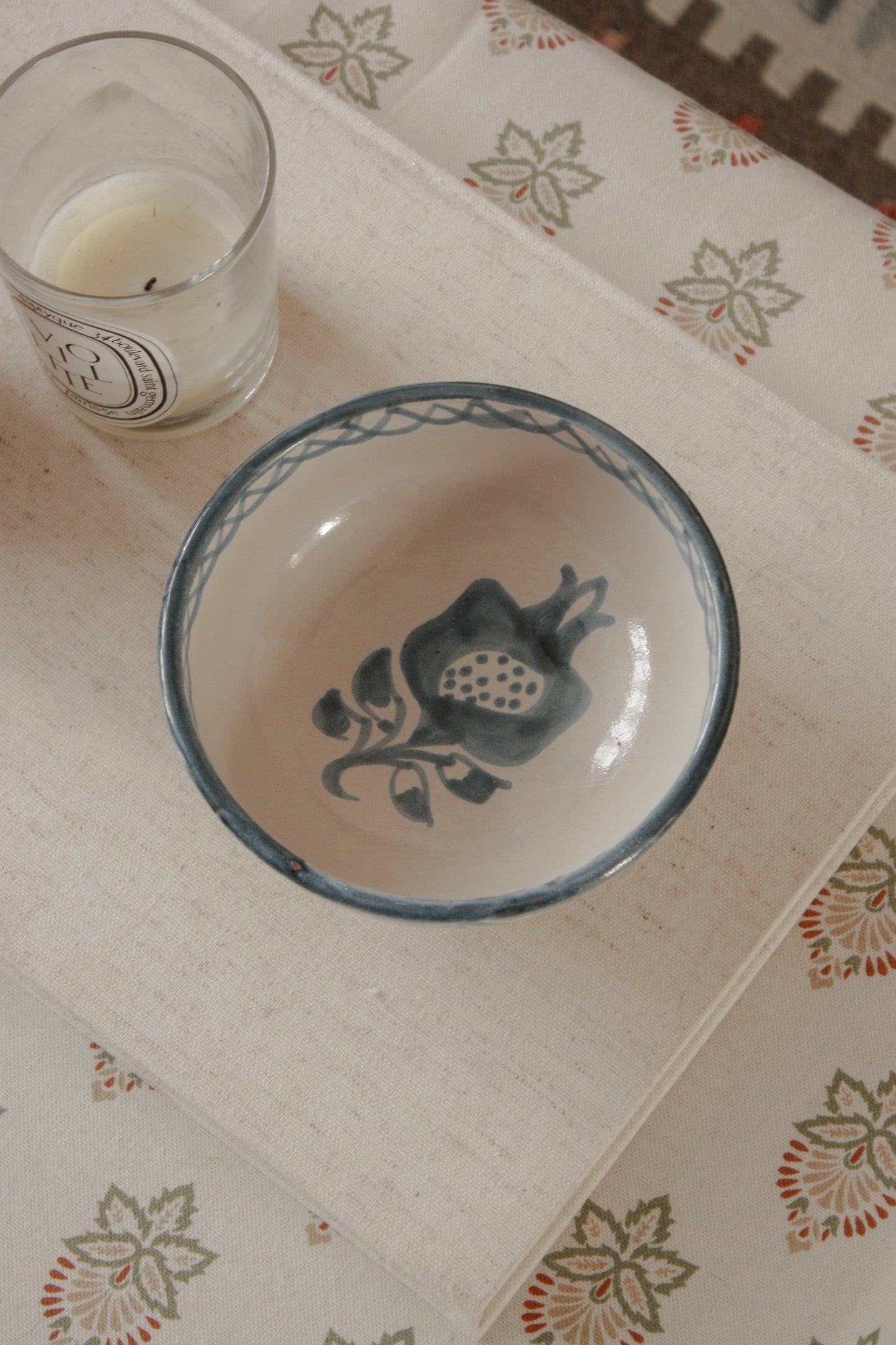 Vintage Spanish Fajalauza Granada Pottery bowl