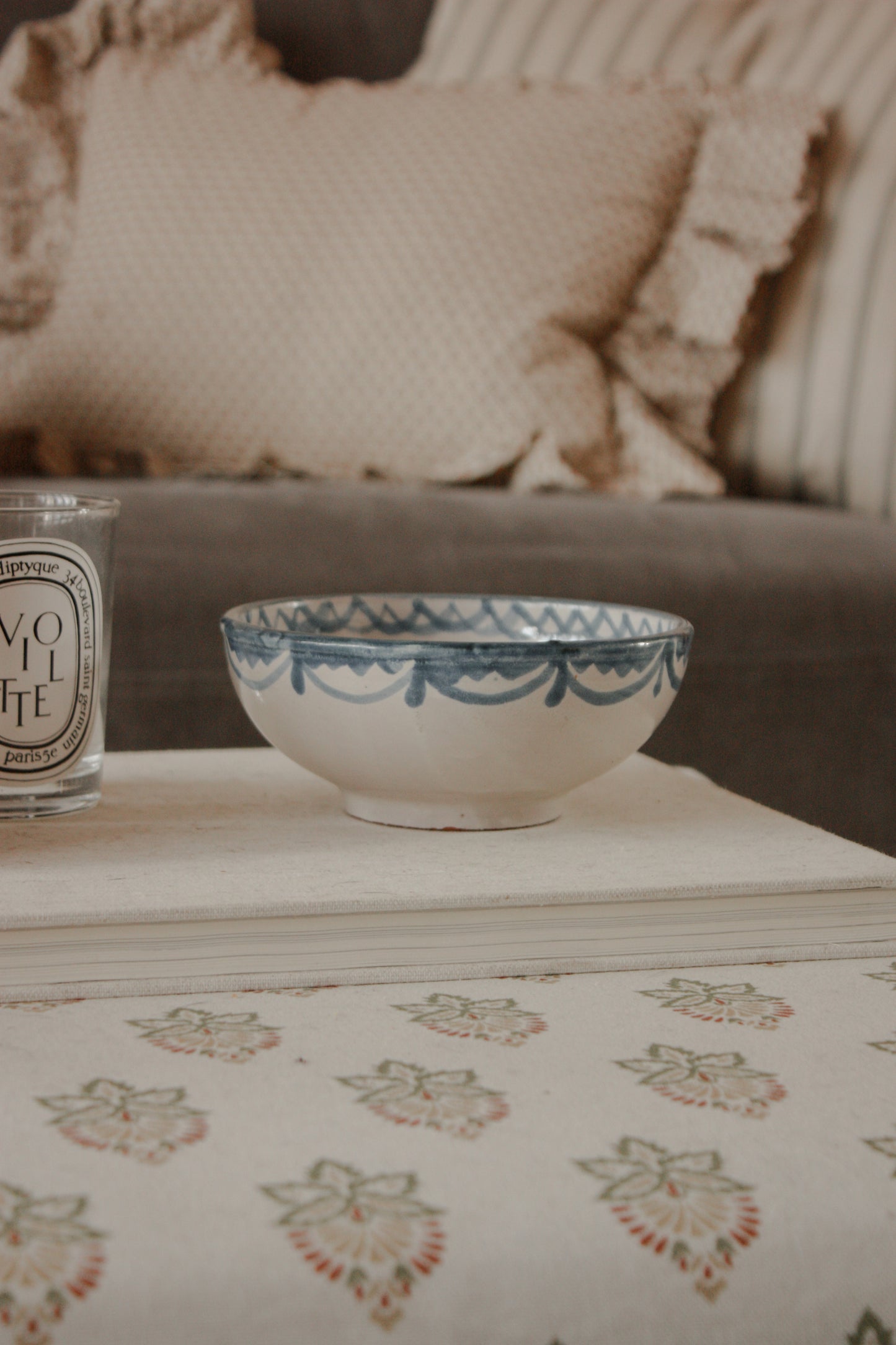 Vintage Spanish Fajalauza Granada Pottery bowl
