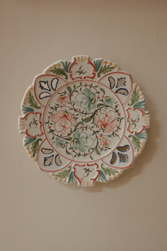 Vintage Portuguese hand painted wall plate