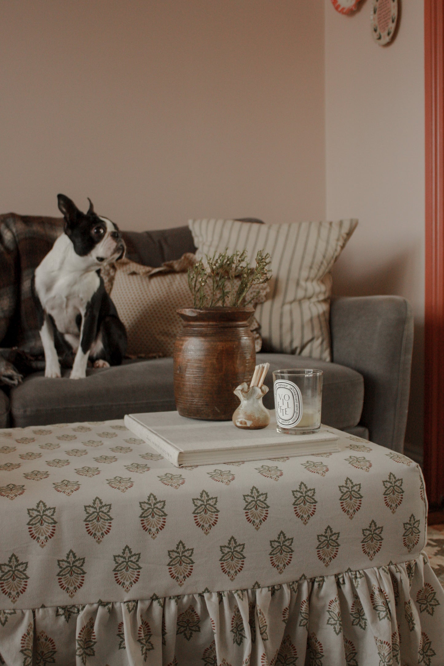 Vintage ribbed wooden pot