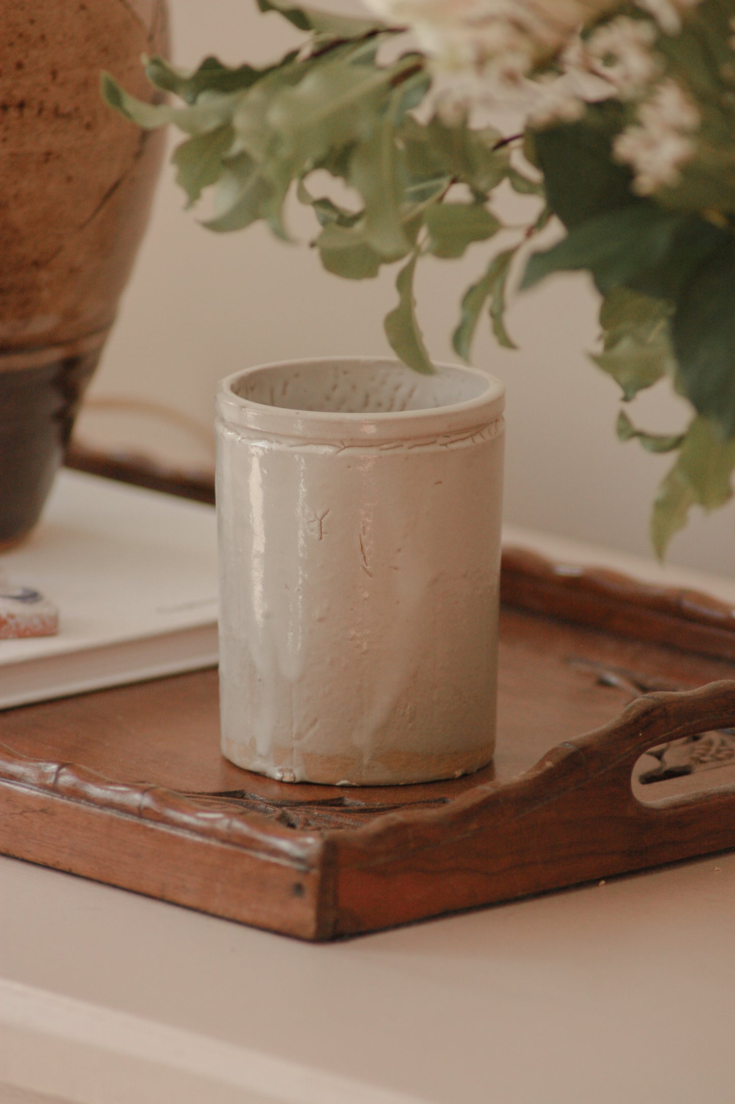 Vintage preserve pot with beautiful glaze