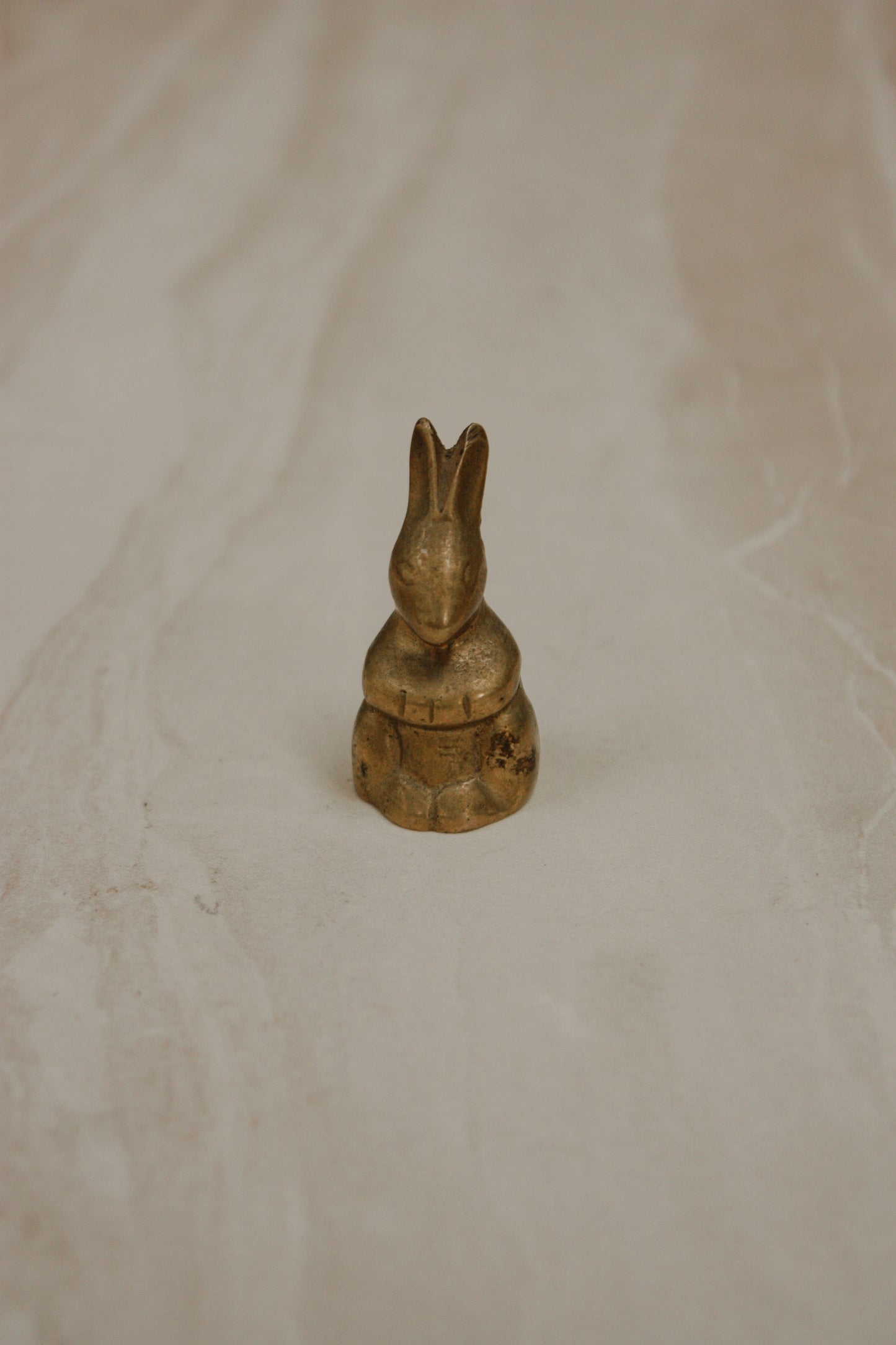 Vintage brass bunny paperweight