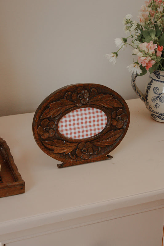 Vintage carved wooden photo frame