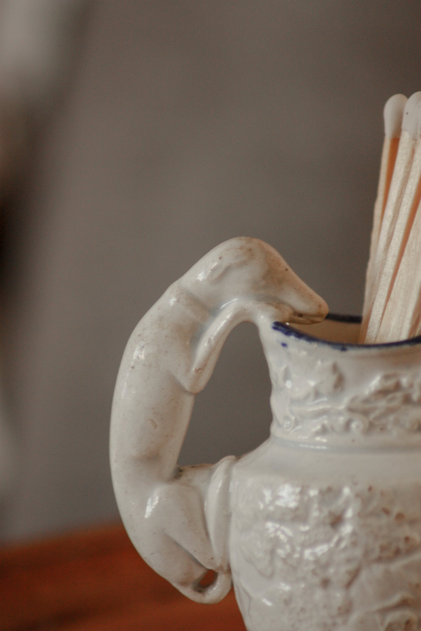 Antique Staffordshire lurcher handle creamer