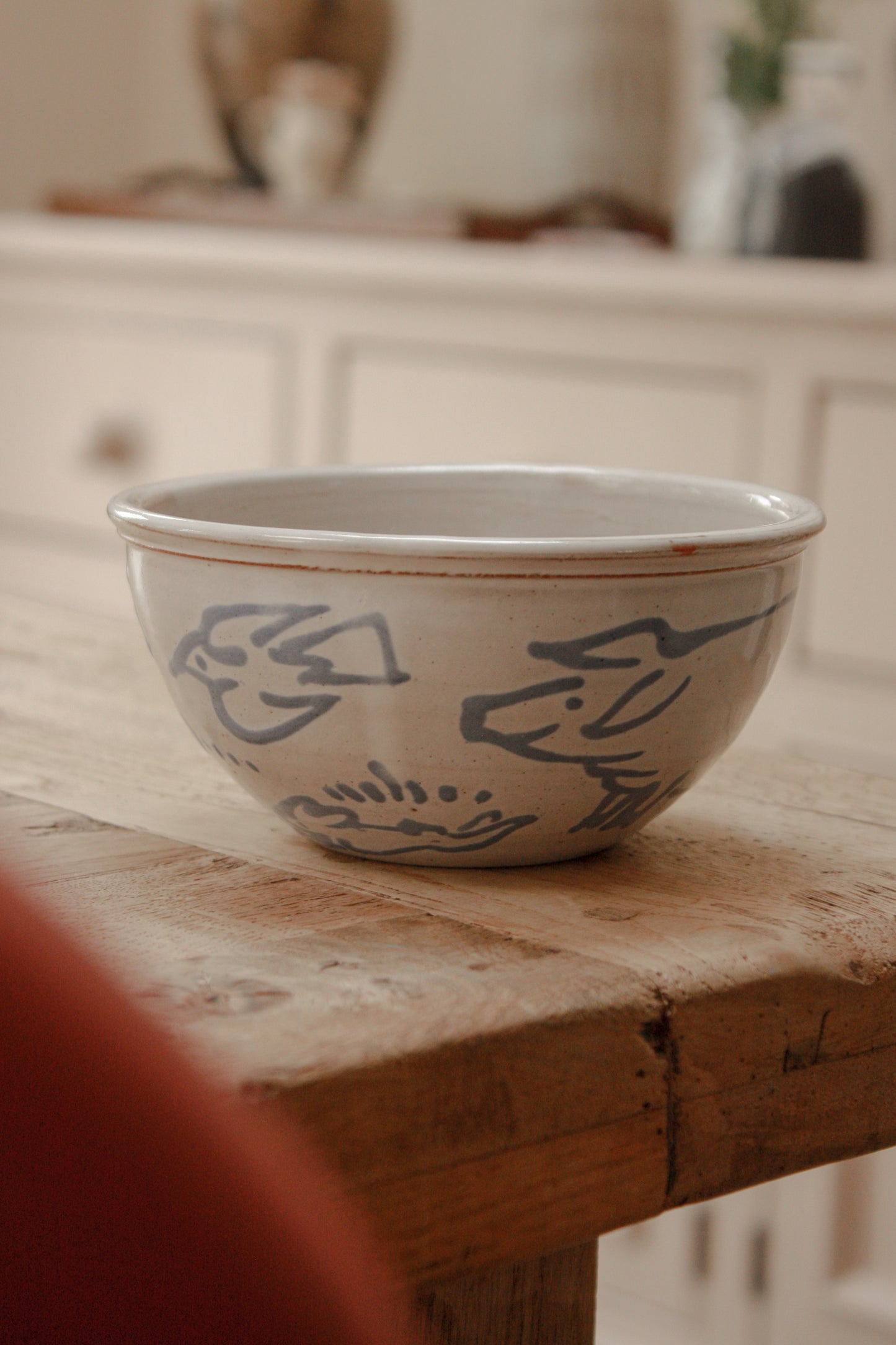 Studio pottery folk art bowl - Hans Ullrich