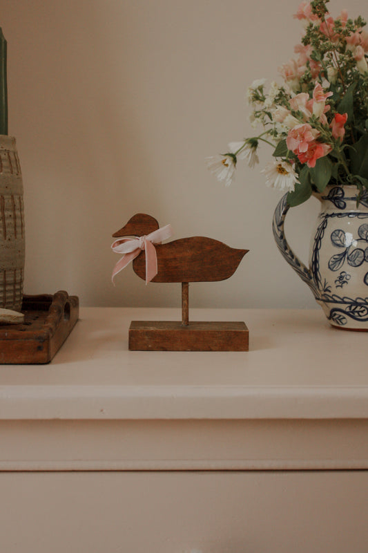 Vintage folk art duck sculpture