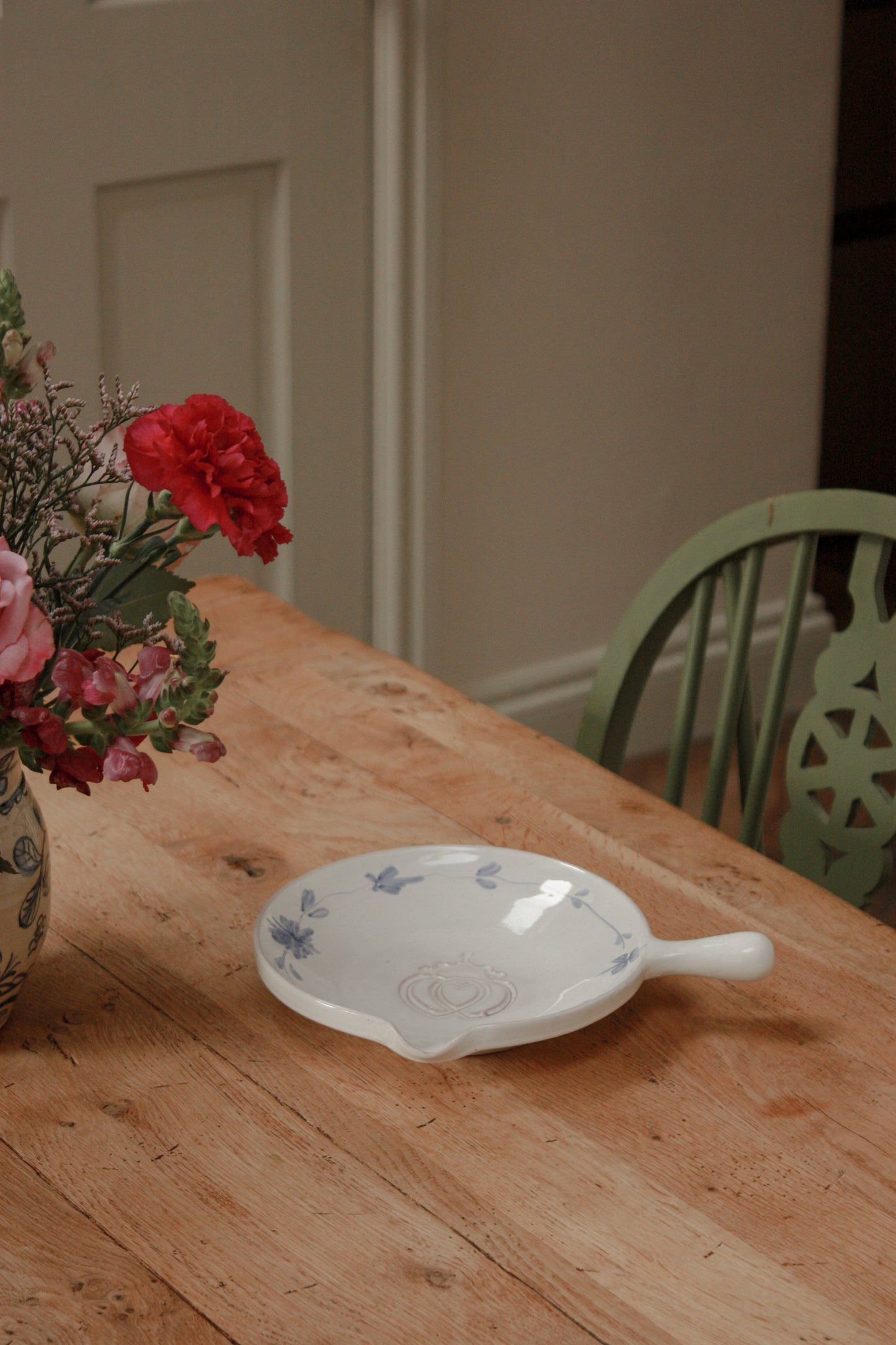 Hand painted studio pottery dish
