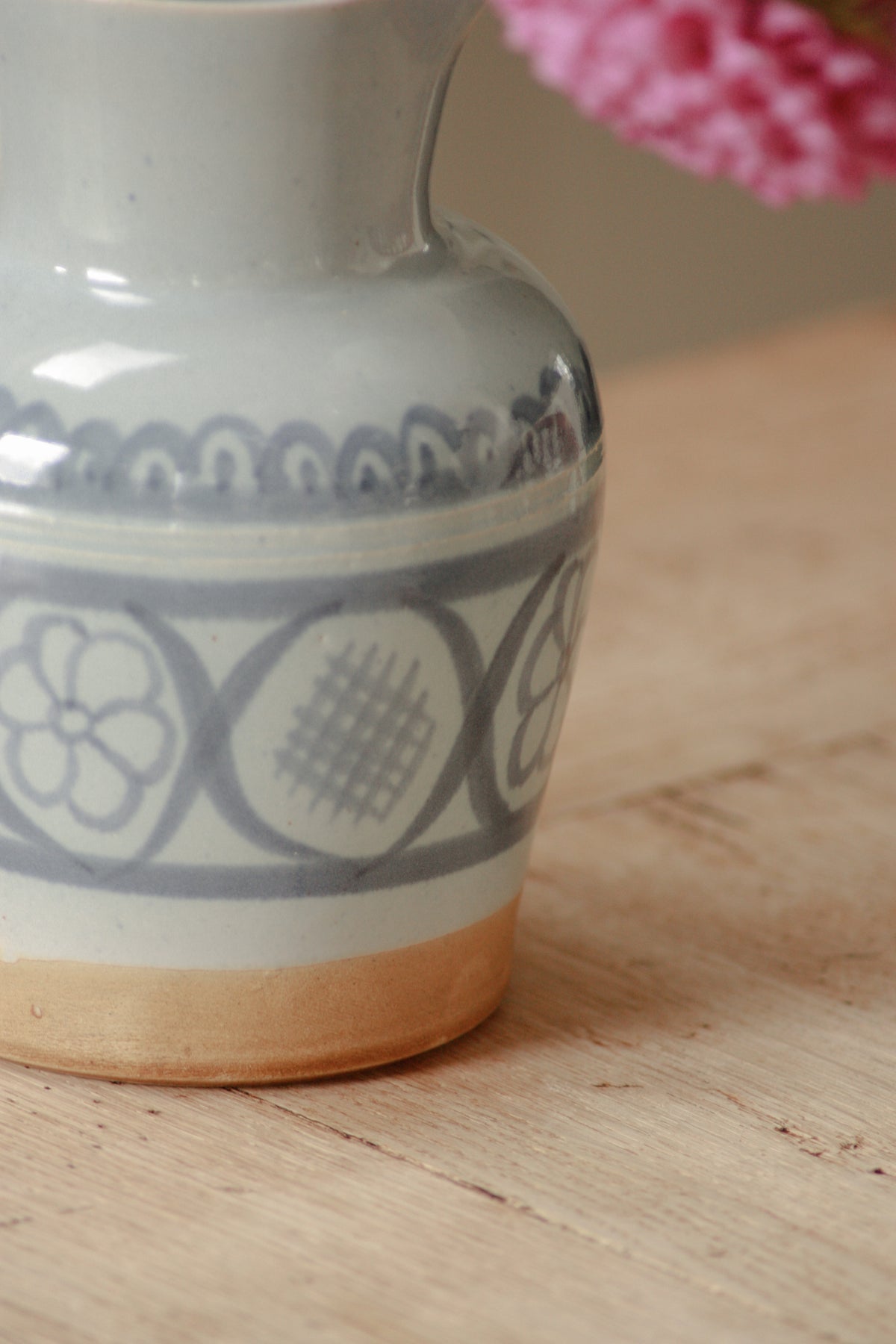 Vintage Buchan blue on blue pottery pitcher