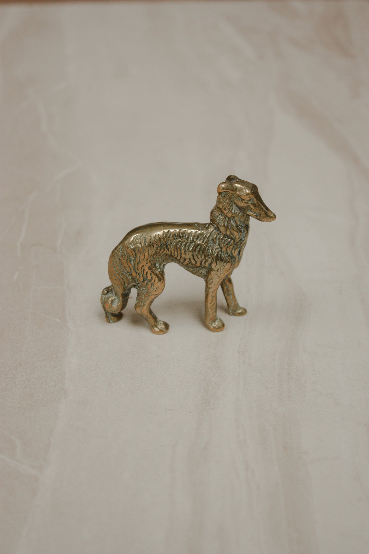 Vintage brass borzoi dog paperweight