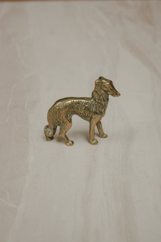 Vintage brass borzoi dog paperweight