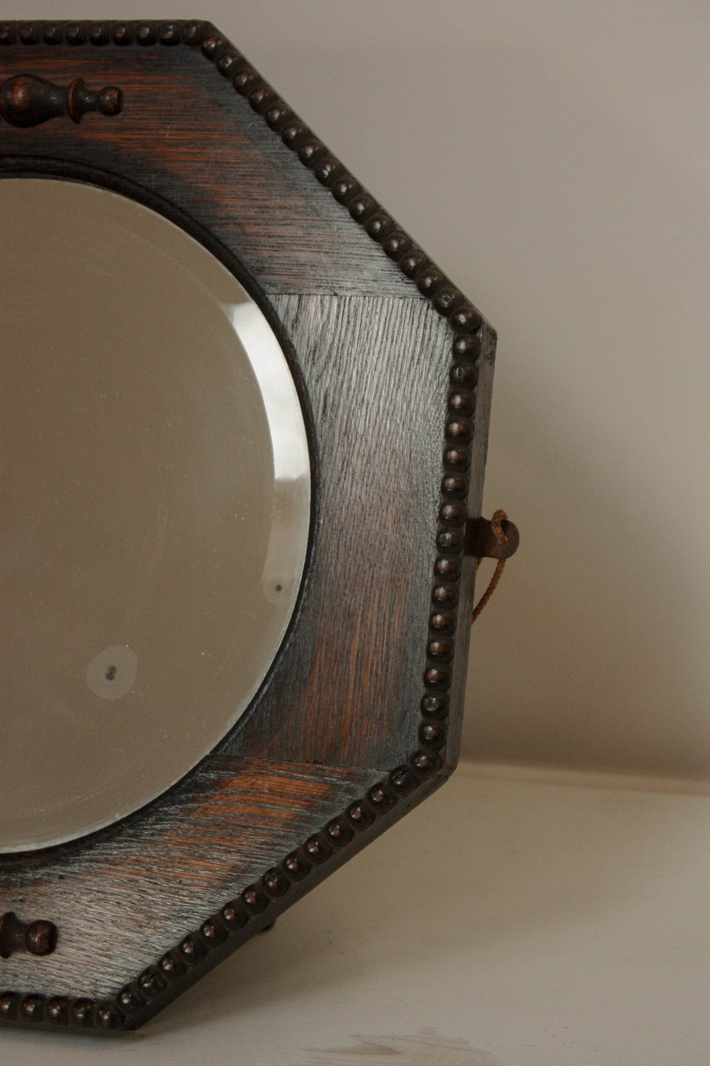 Vintage hexagon bobbin mirror