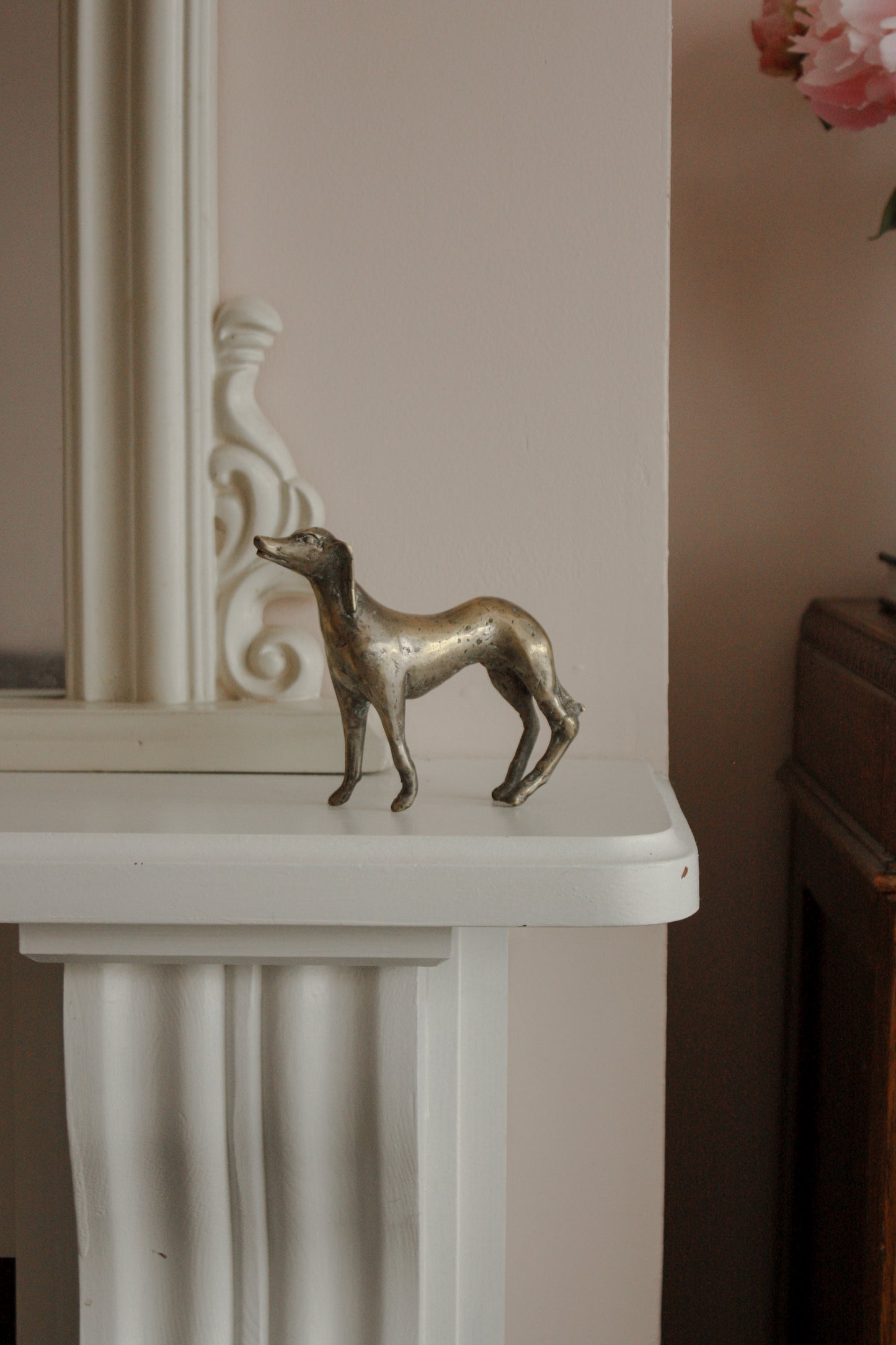 Vintage sculptural brass greyhound - proud
