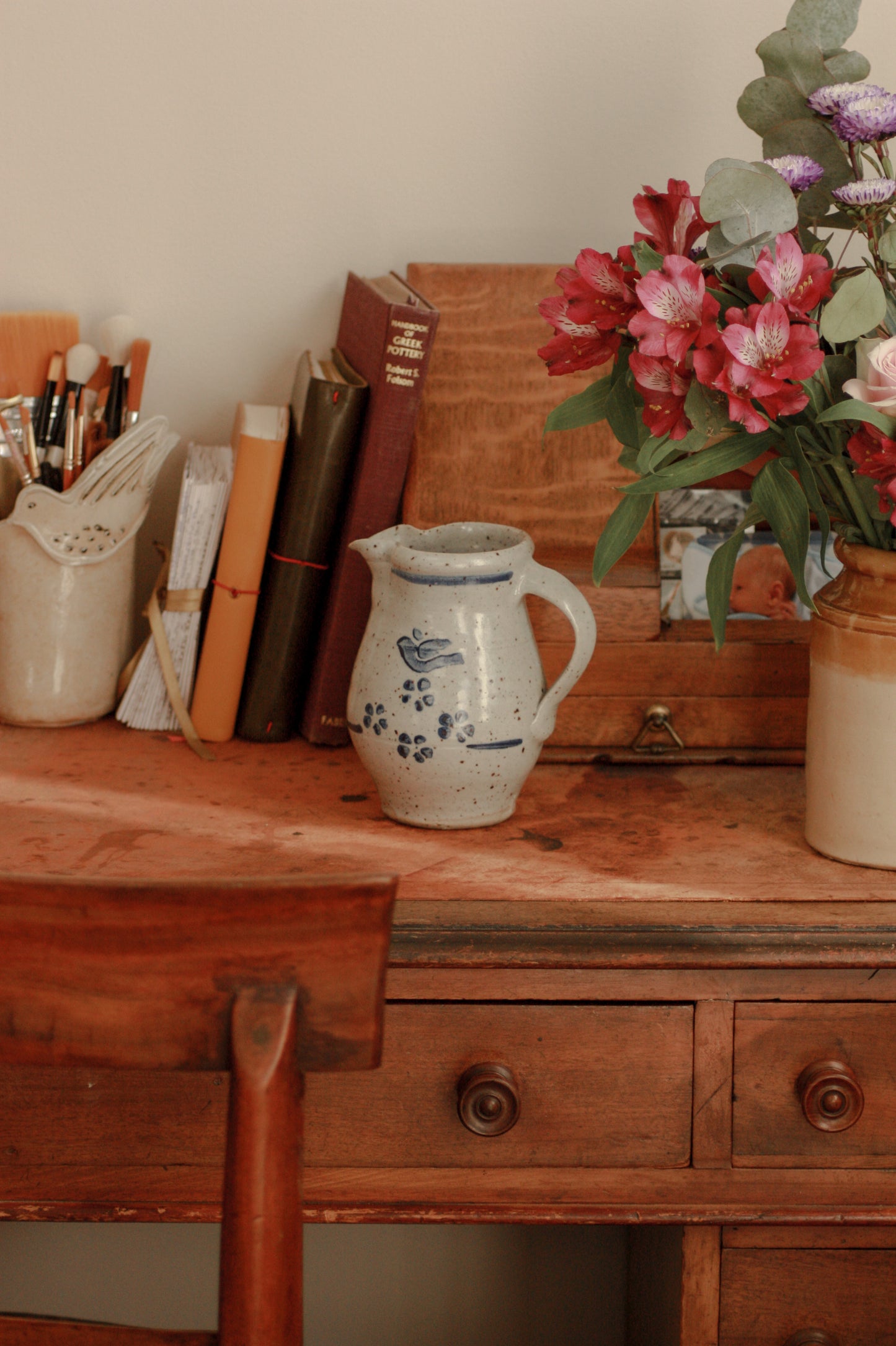 Studio pottery milk jug