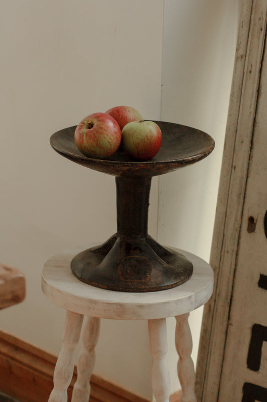 Vintage wooden pedestal bowl