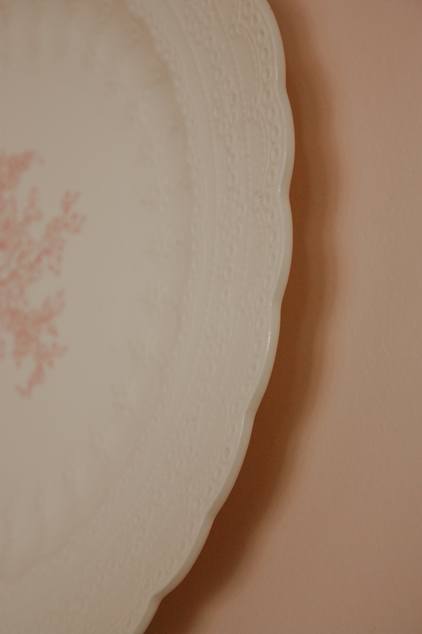 Vintage Spode plate with delicate lace design