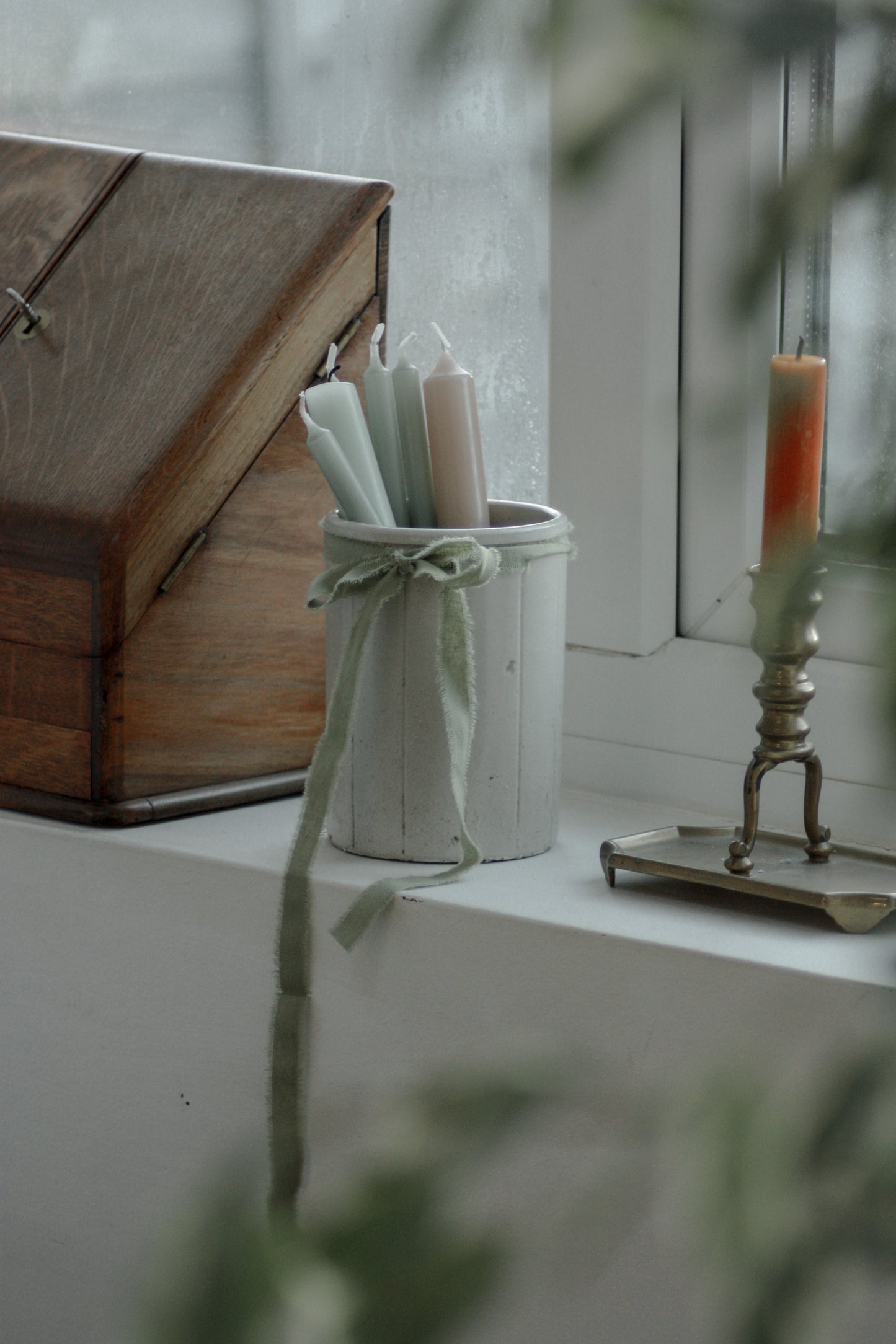 Vintage ribbed stoneware jar