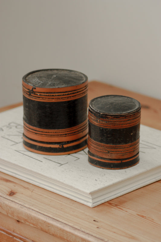 Vintage stacking cups pots (pair)