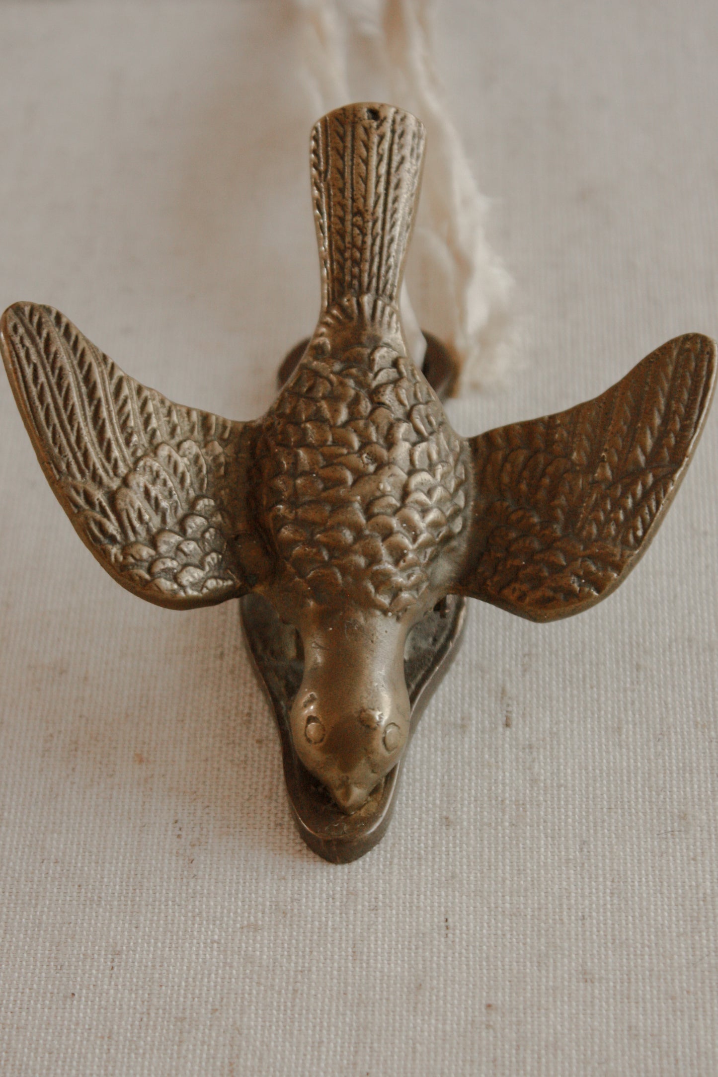 Vintage brass pigeon letter clip