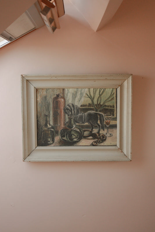 Vintage framed oil on board by Elizabeth Gibbard