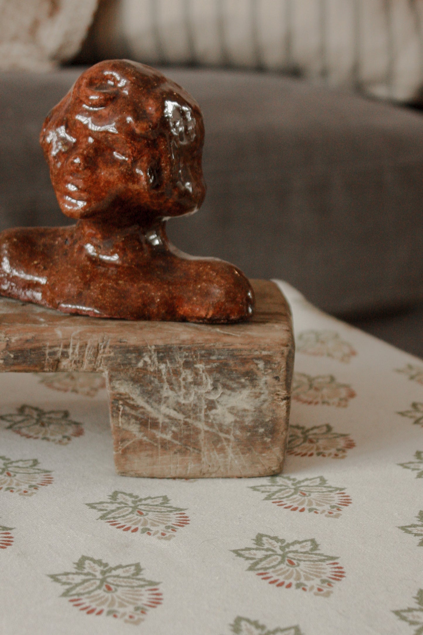 Vintage rustic wooden riser
