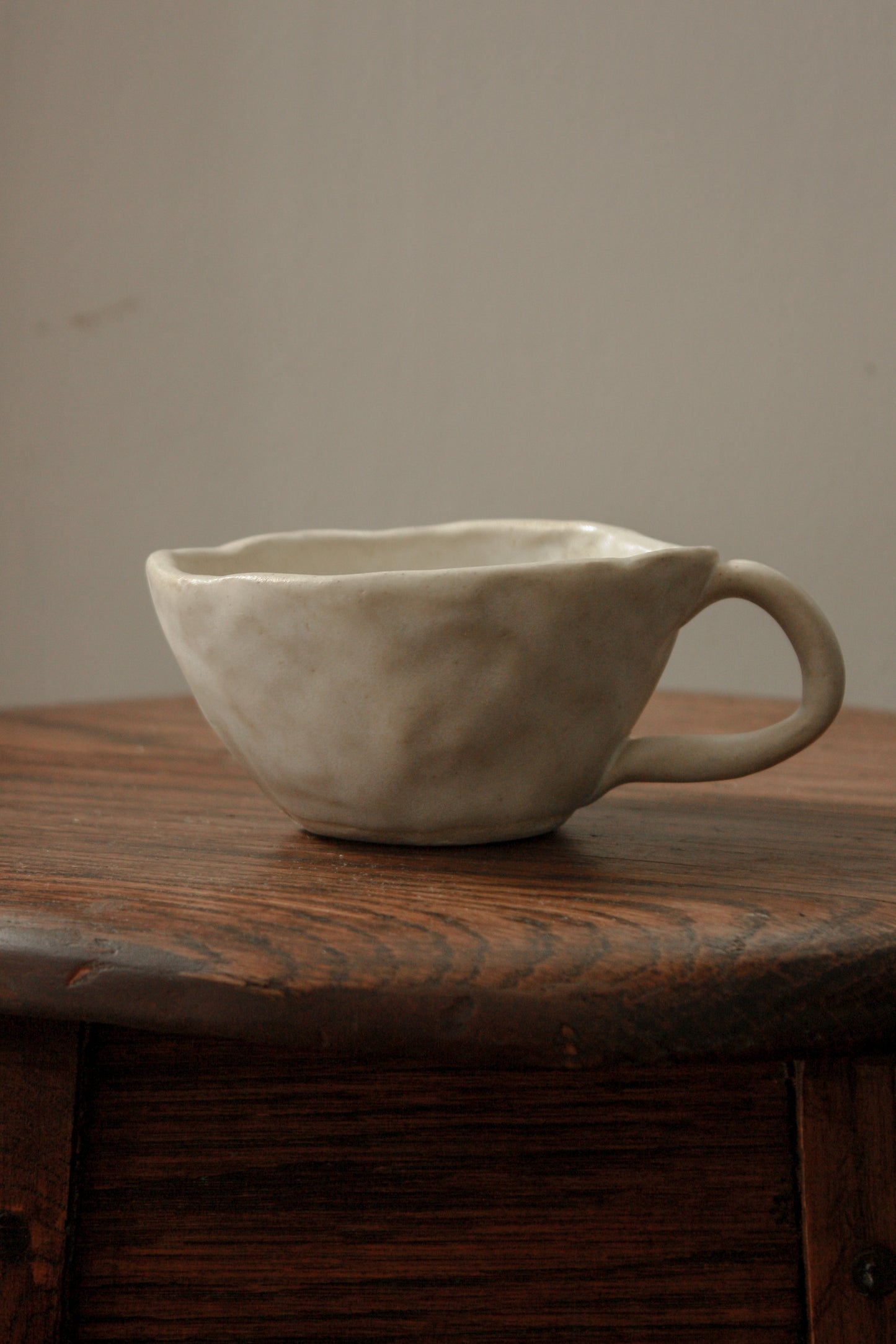 Folk art pottery teacup