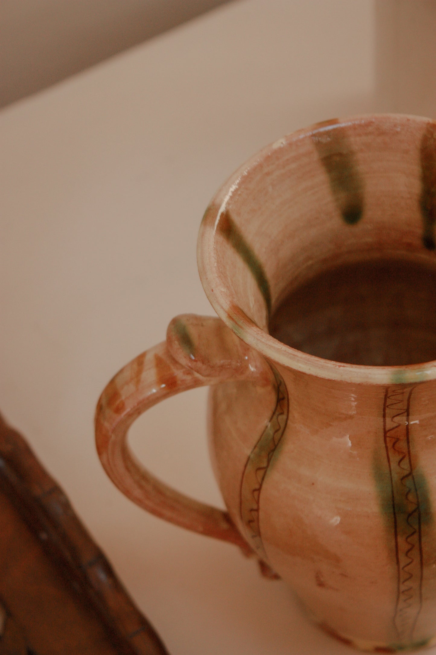 Vintage slipware pitcher