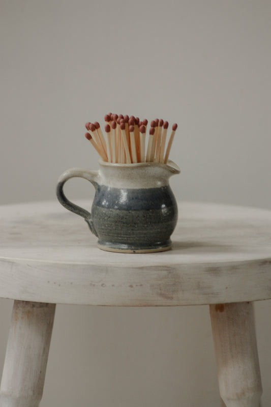 Vintage studio pottery creamer match pot
