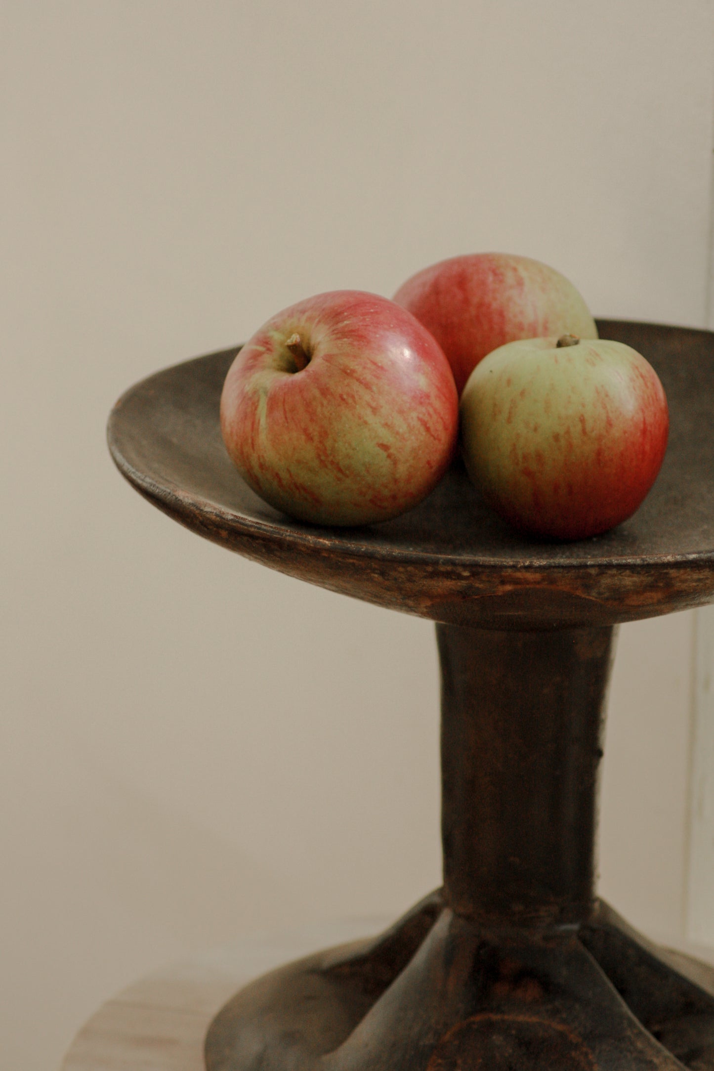 Vintage wooden pedestal bowl