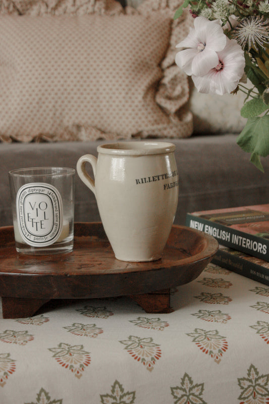 Vintage French pale stoneware pot