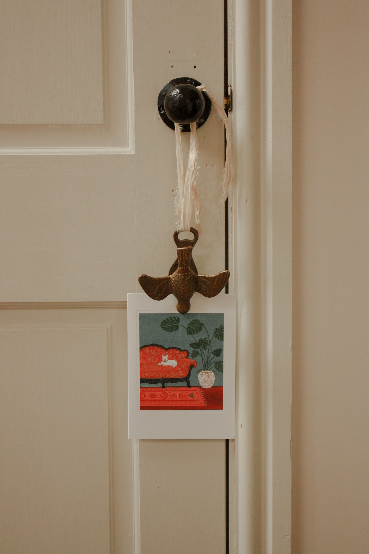 Vintage brass pigeon letter clip