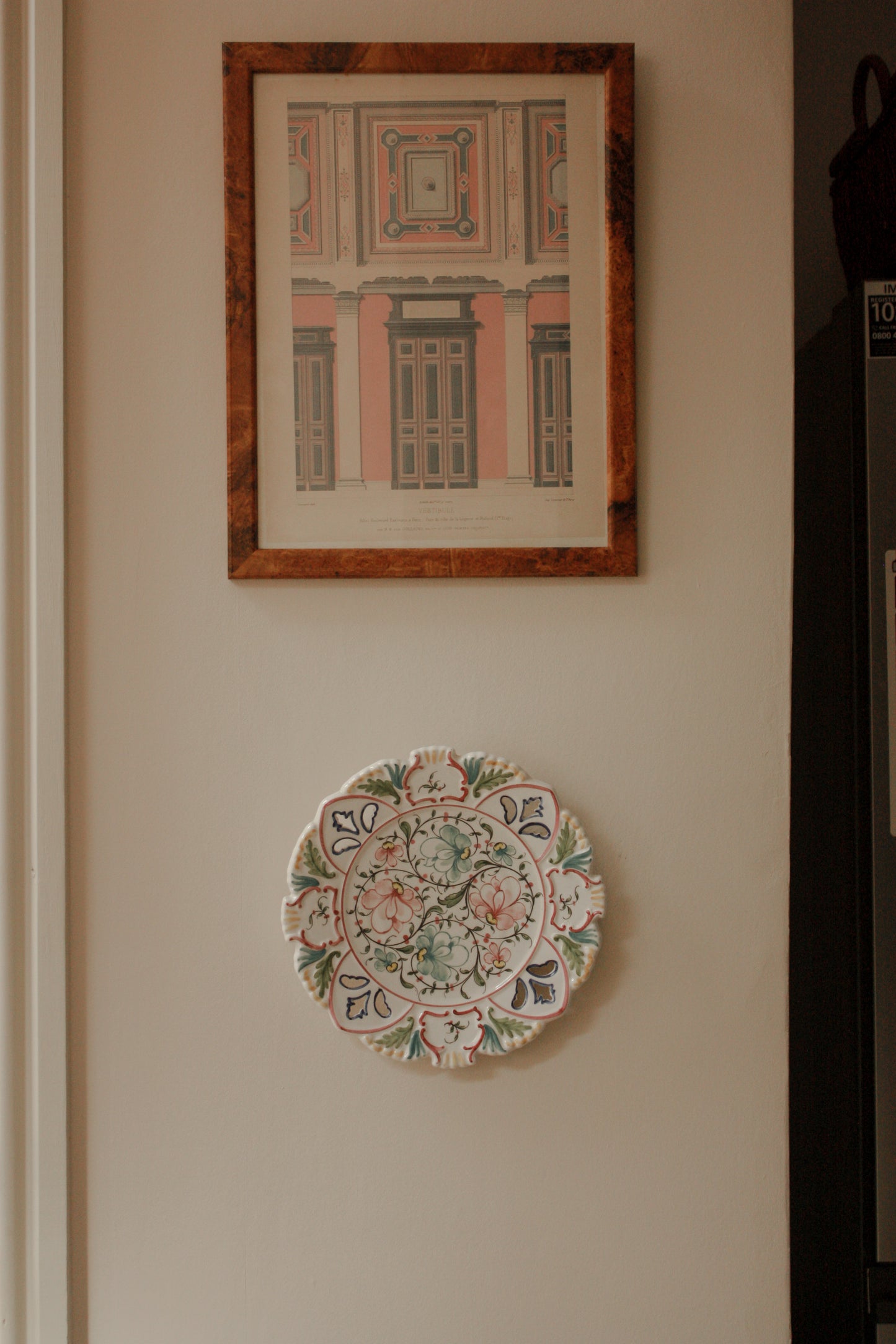 Vintage Portuguese hand painted wall plate