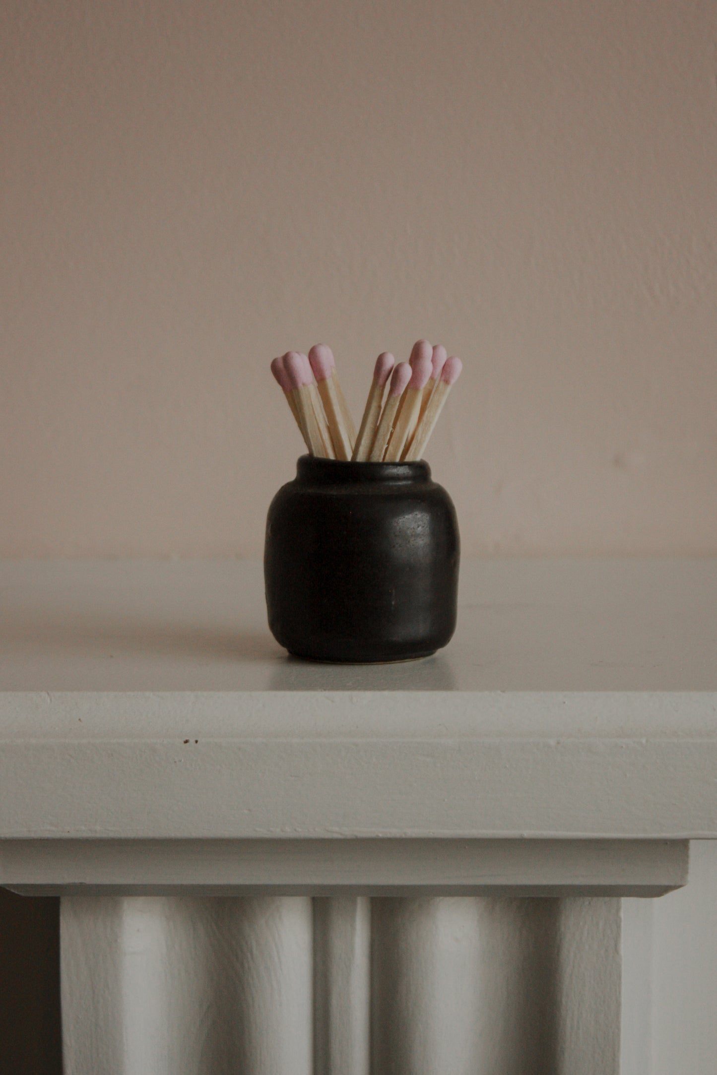 Vintage studio pottery match pot