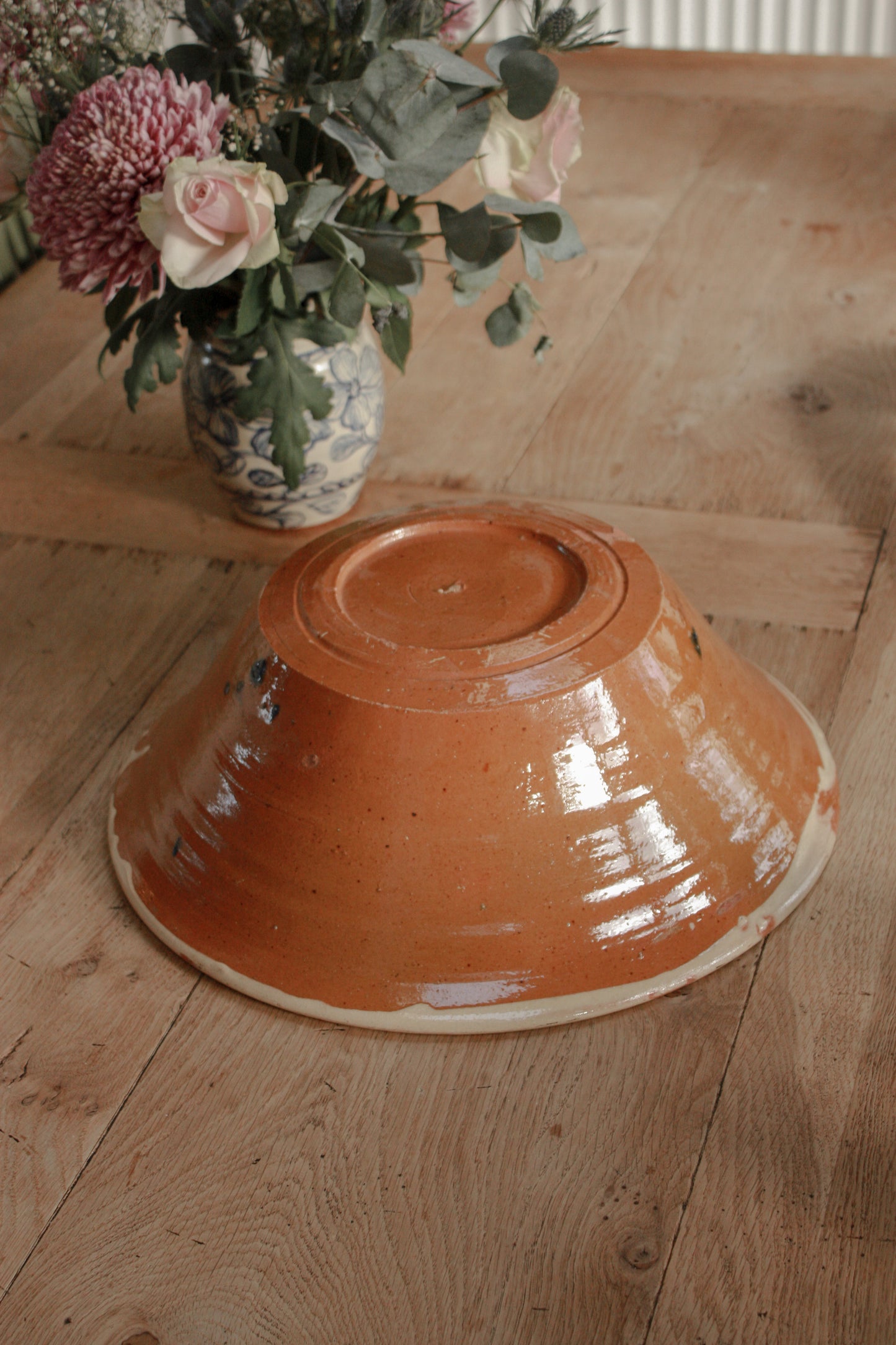 Antique glazed terracotta bowl