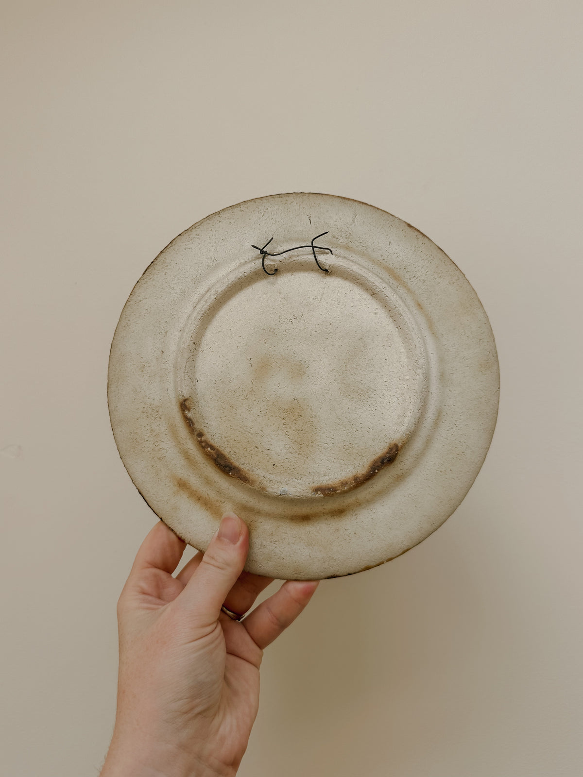vintage art pottery wall plate - Hubert Du Roscoat