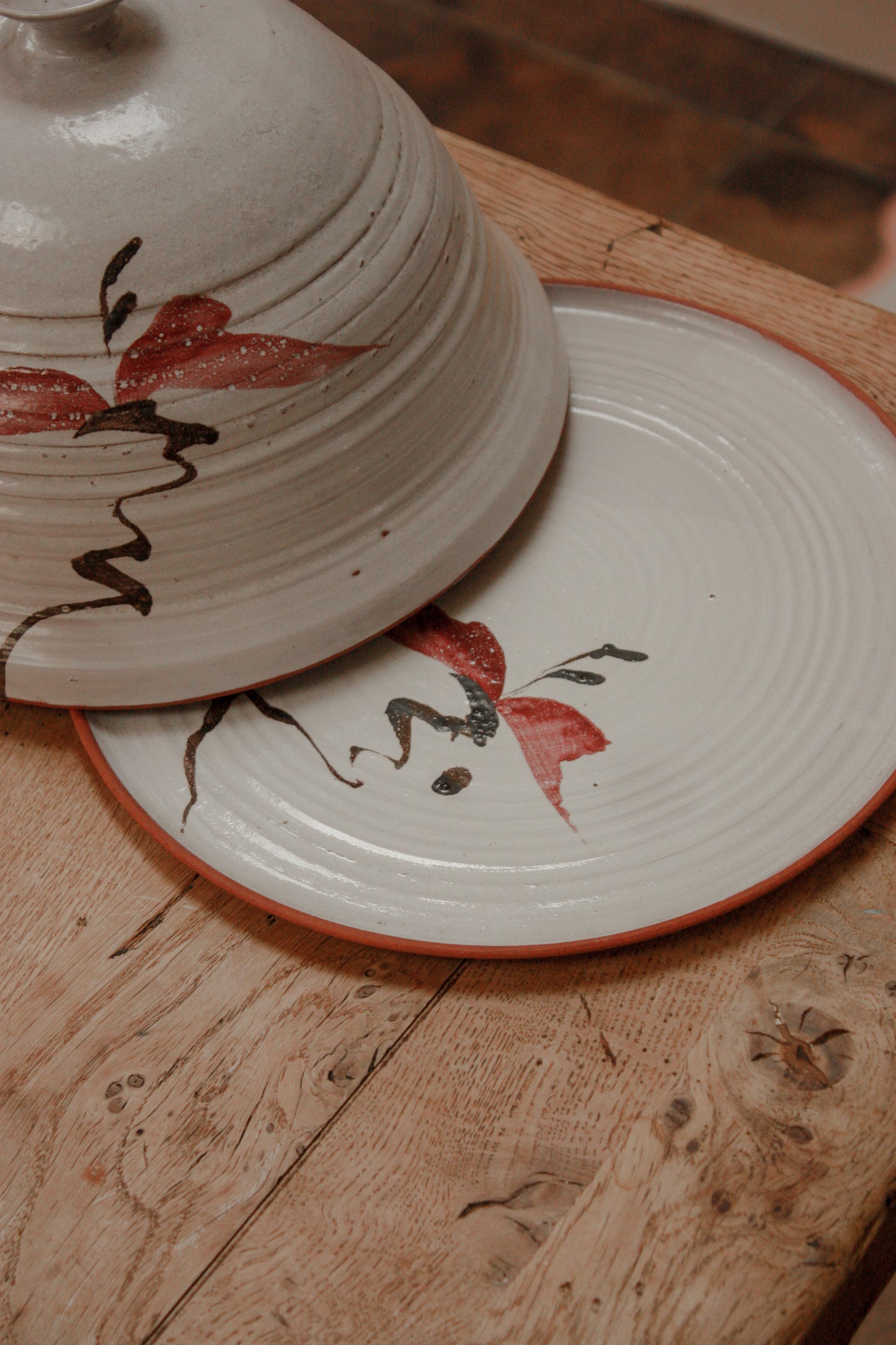 Vintage studio pottery cheese / cake dome