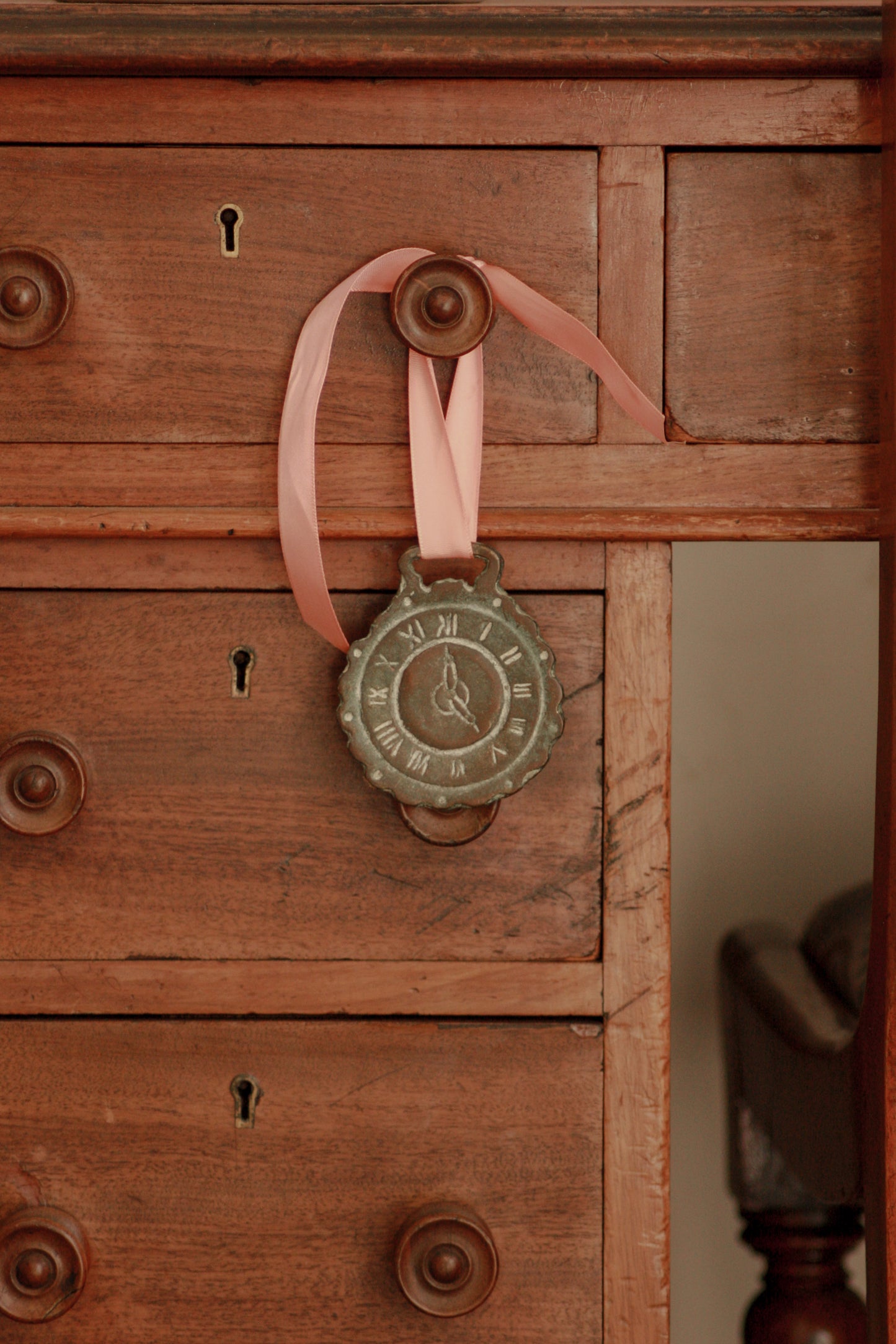 Vintage aged horse brass - clock design