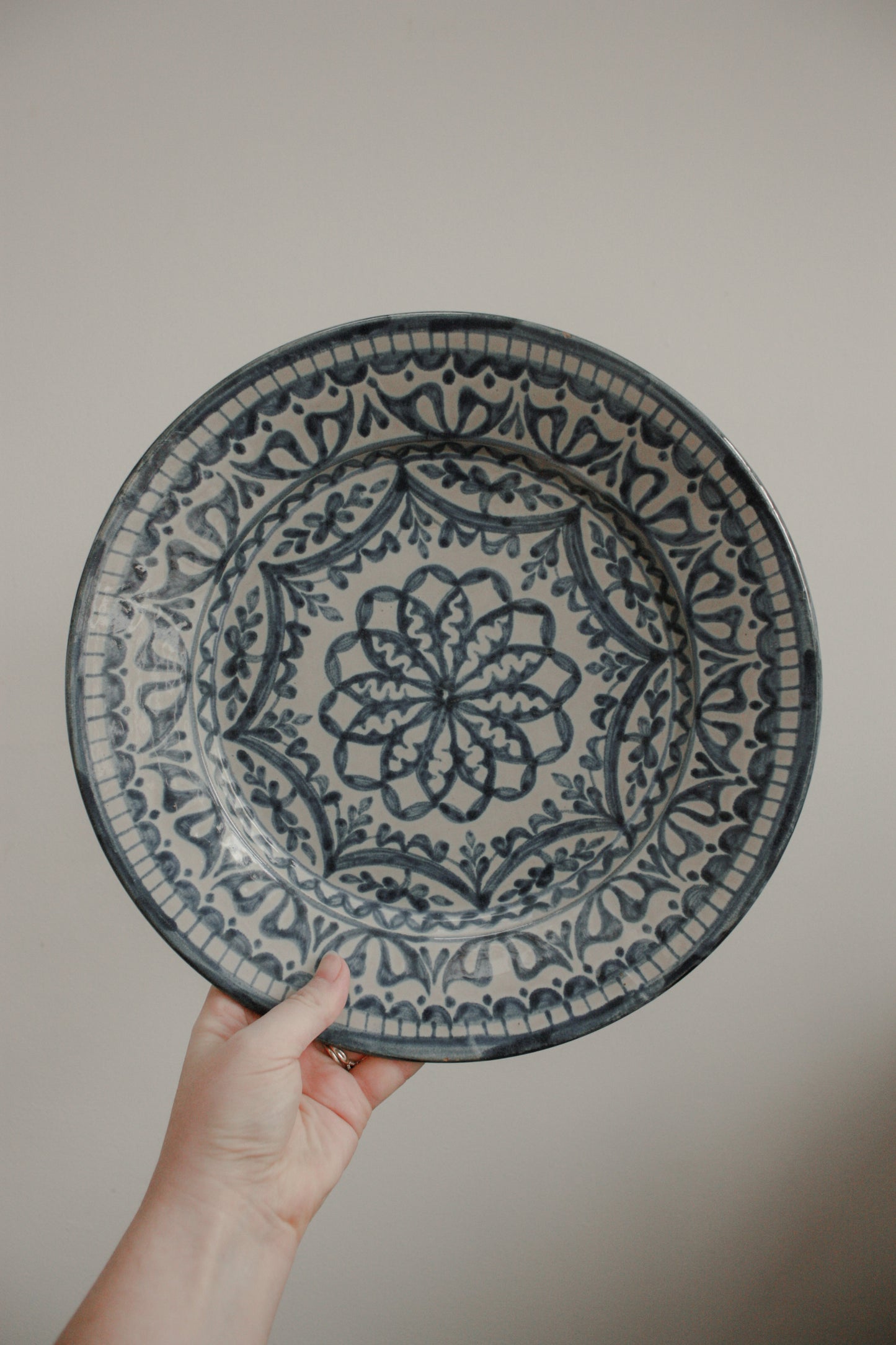 Vintage hand painted charger plate