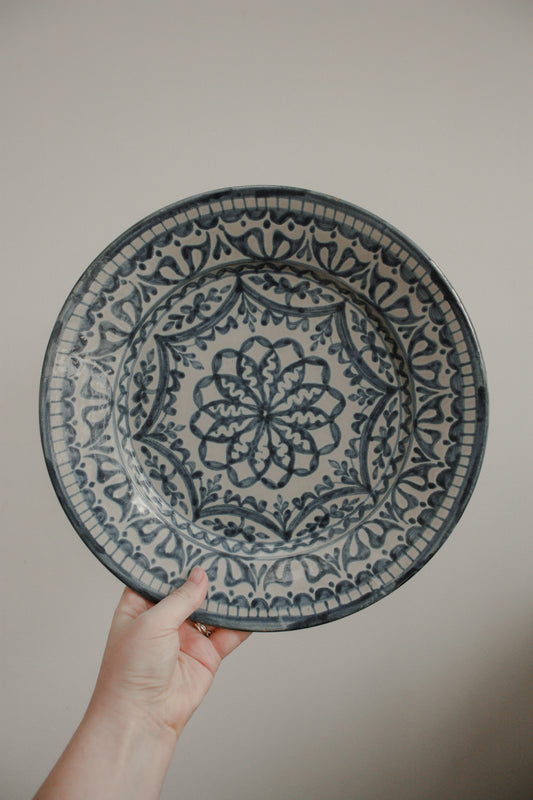 Vintage hand painted charger plate
