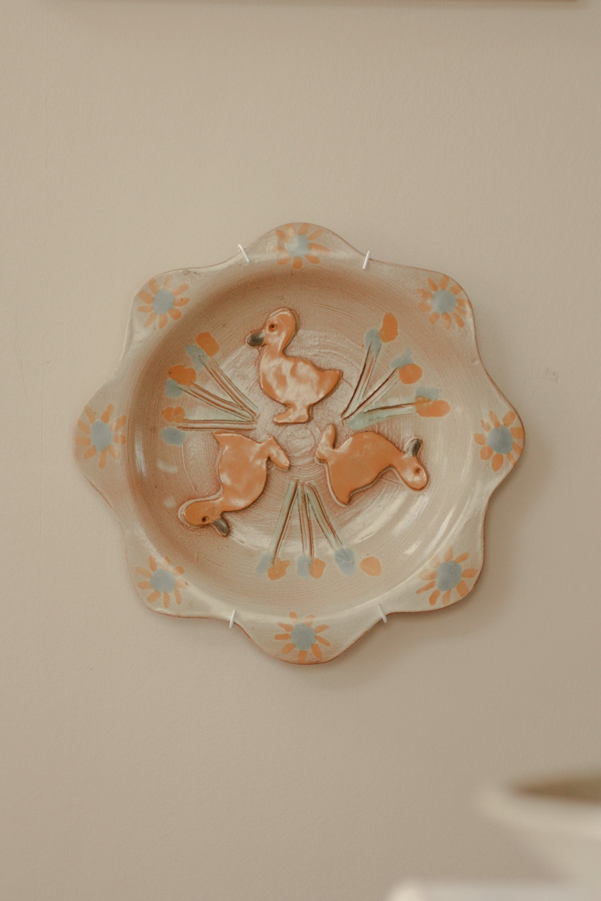 Vintage art pottery duck plate - Tim Taylor