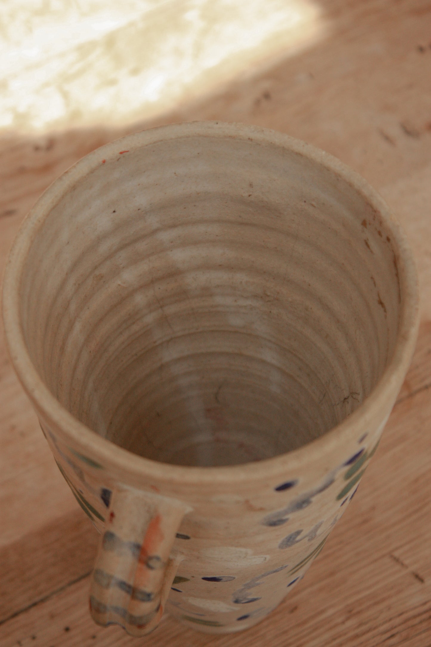Vintage hand painted studio pottery trophy vase