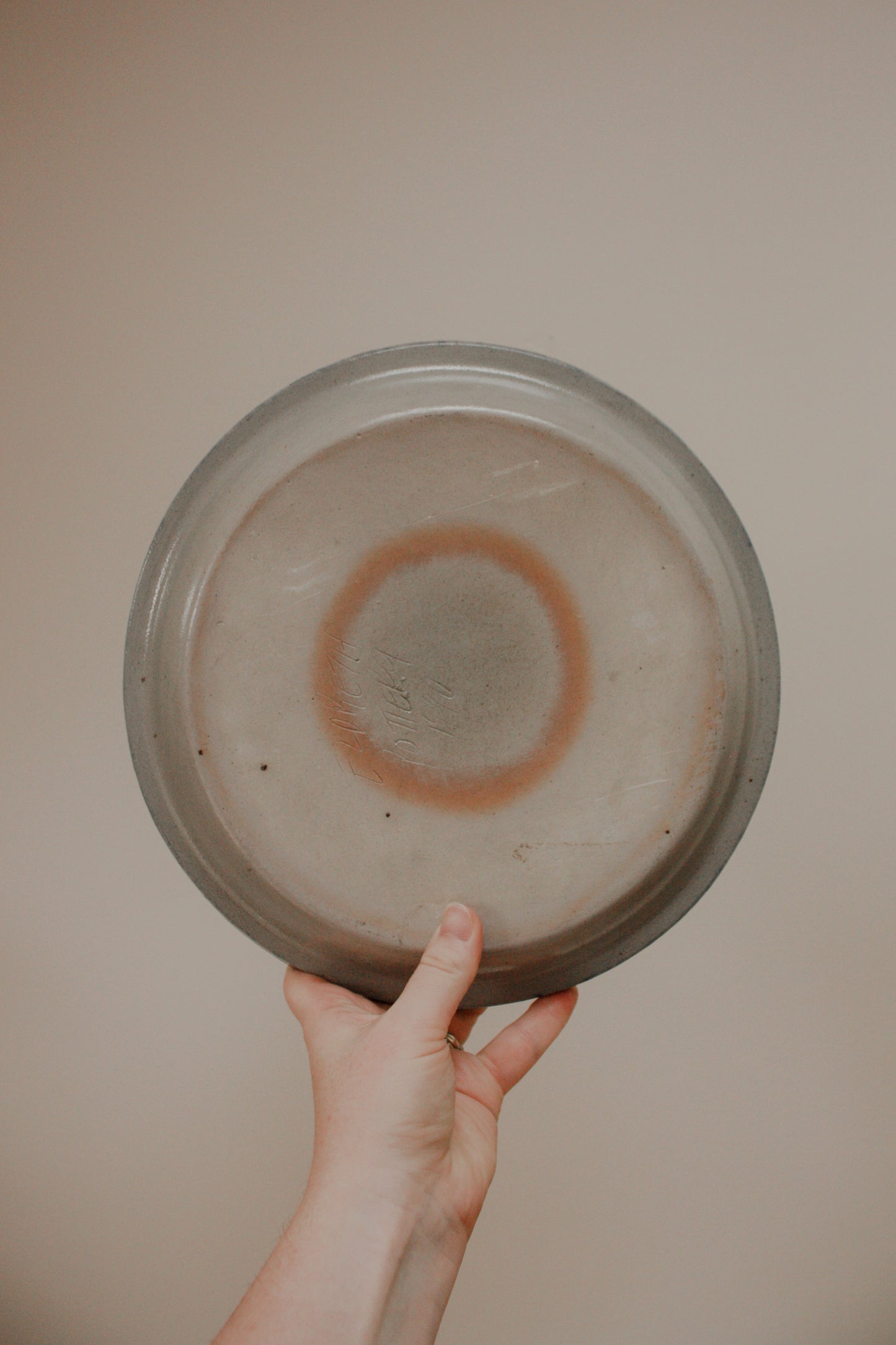 Large art pottery dish - doves in love
