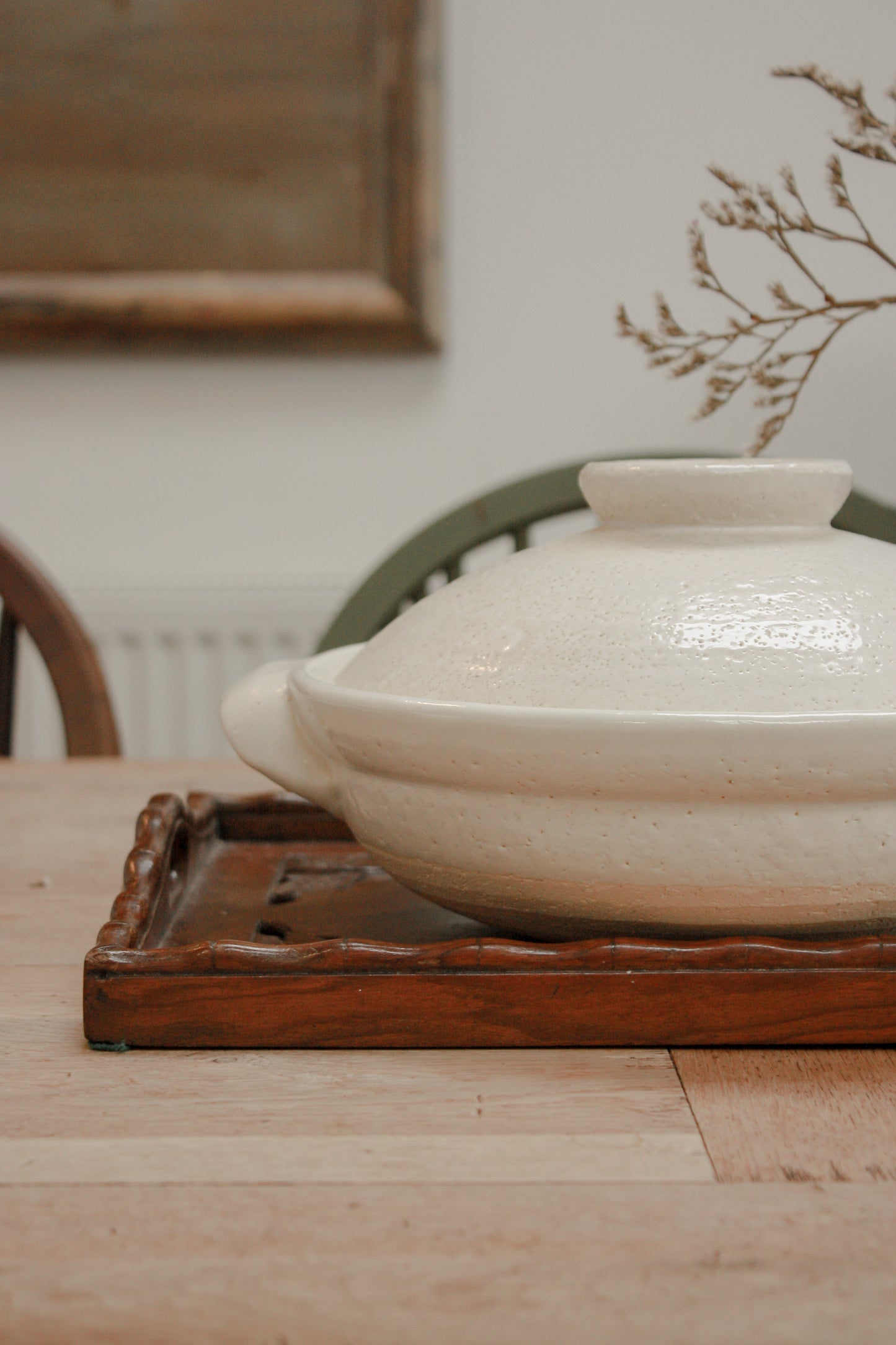 Preloved Japanese clay serving dish
