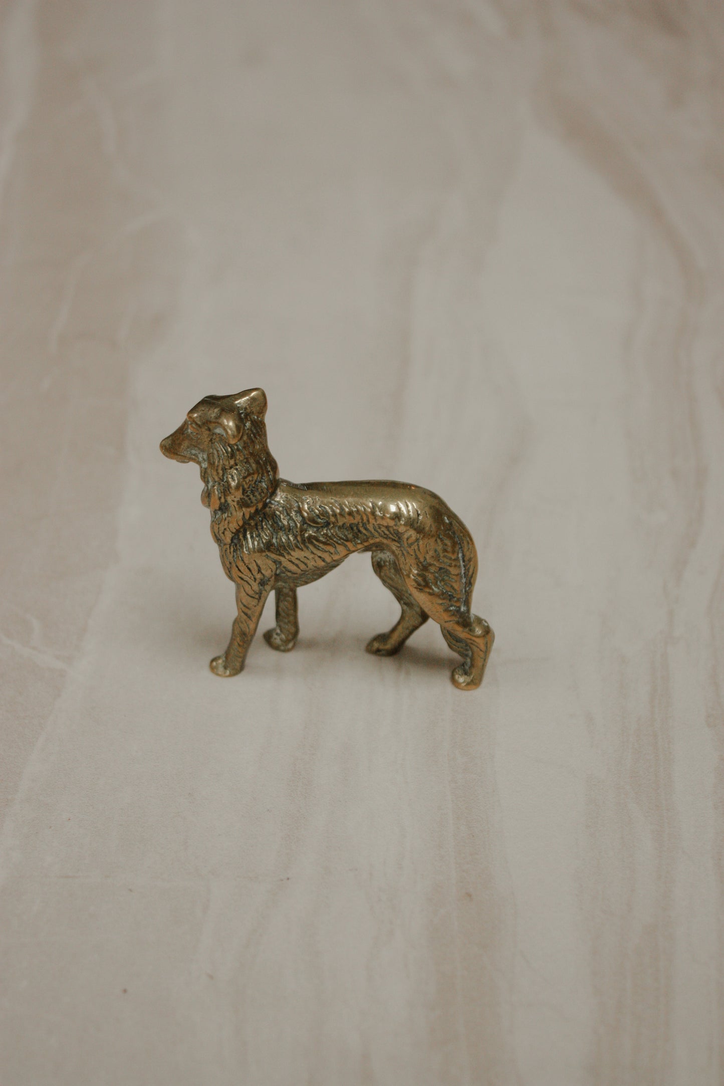 Vintage brass borzoi dog paperweight