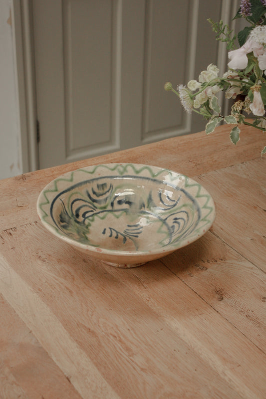 Vintage slip glaze decorative bowl