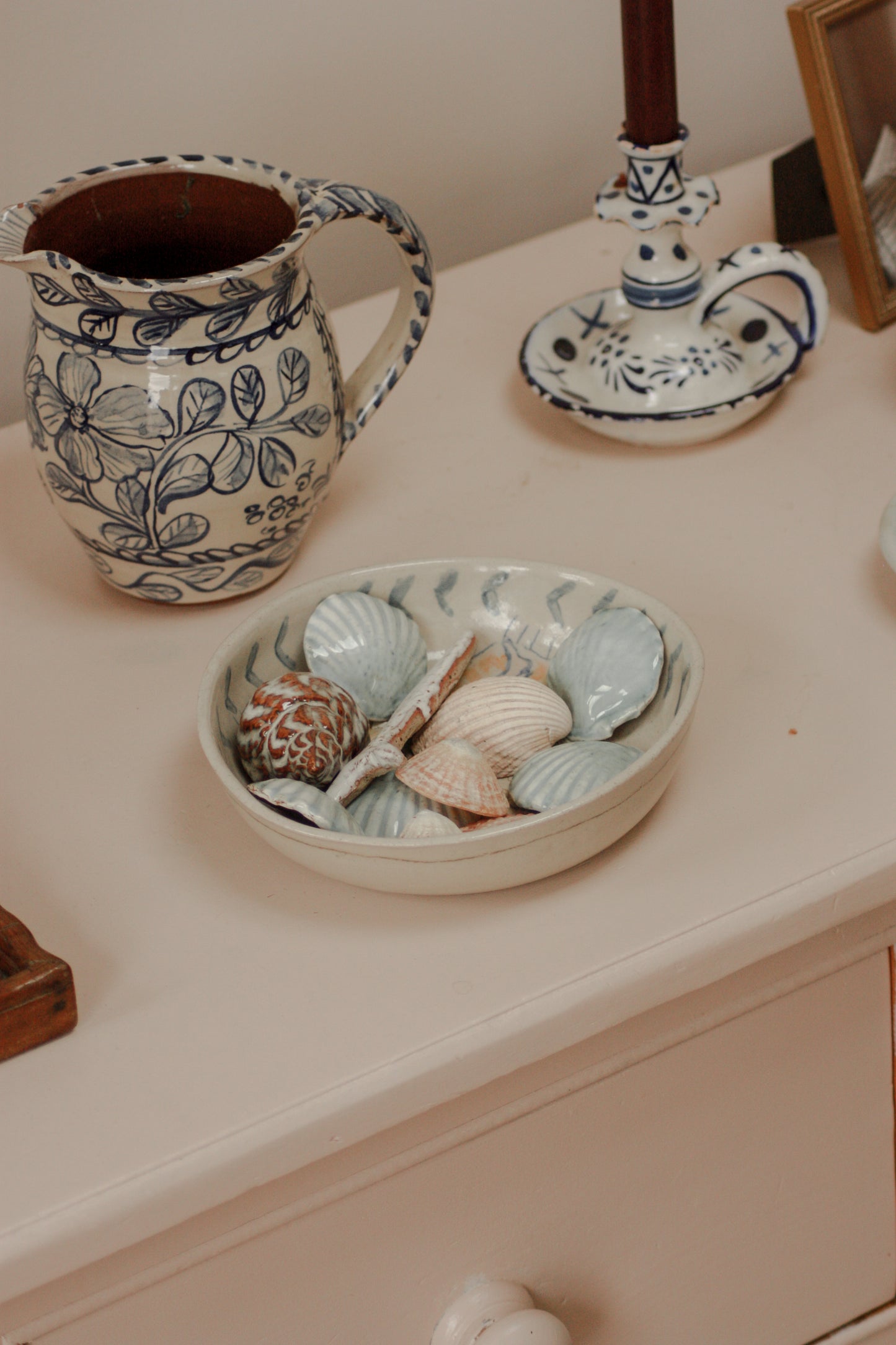 Set of 5 Spanish studio pottery shells