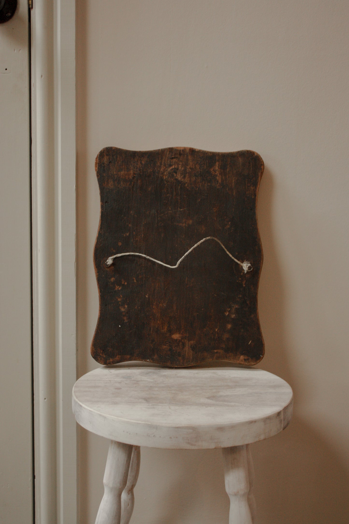 Vintage hand carved wooden mirror