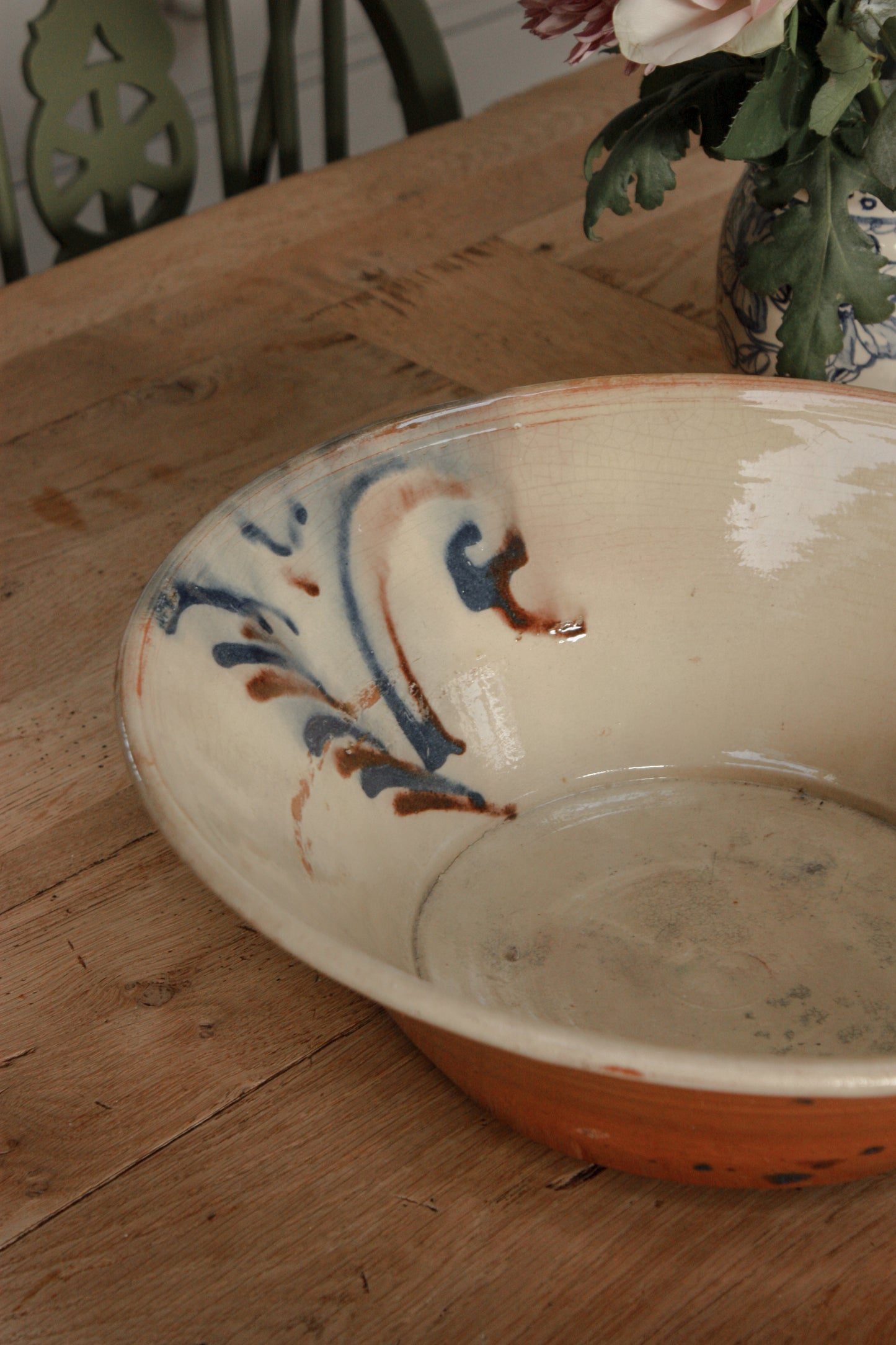Antique glazed terracotta bowl