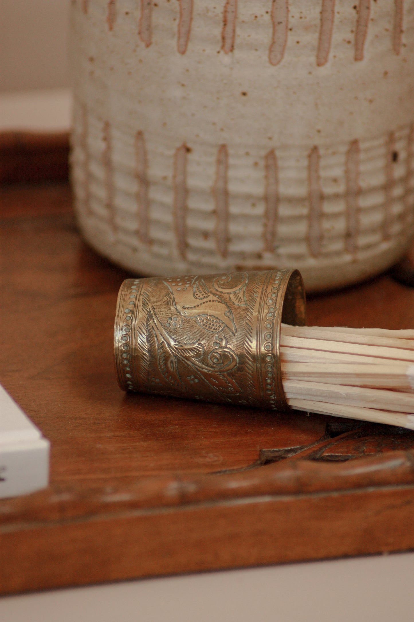 Vintage Indian brass lassi cup / match pot