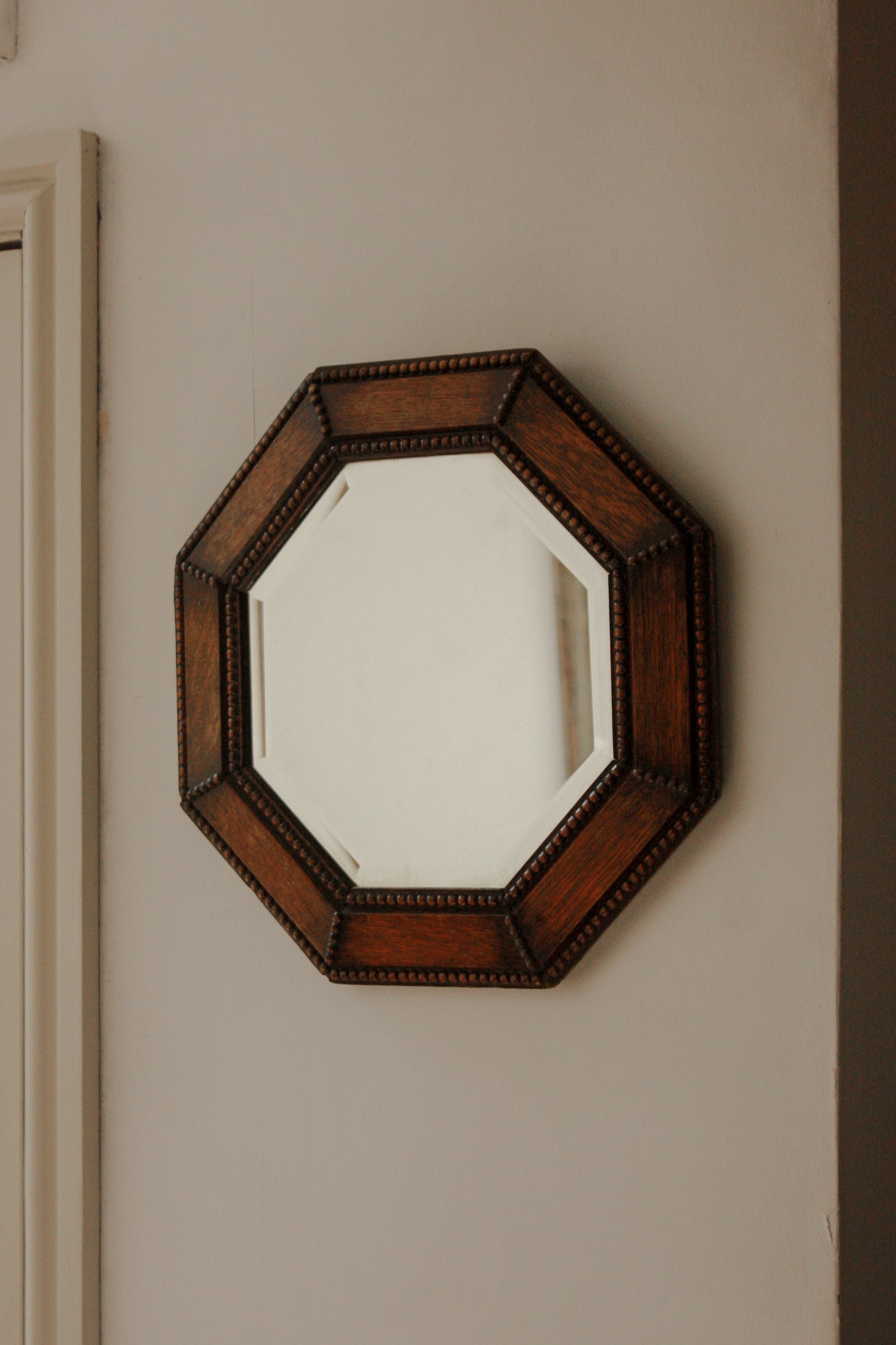 Vintage 1930/40s bobbin hexagon mirror