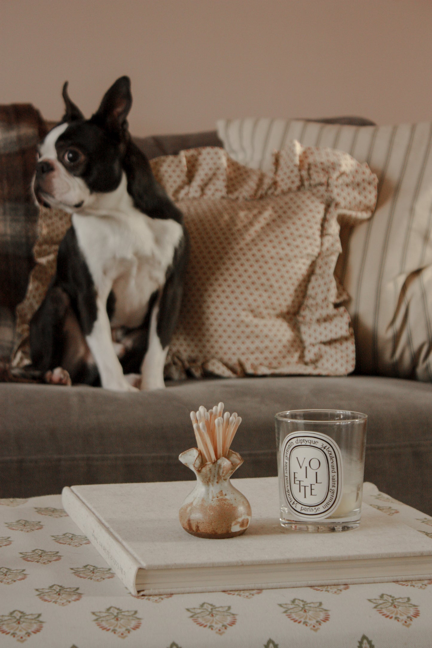 Studio pottery organic ruffle rim pot